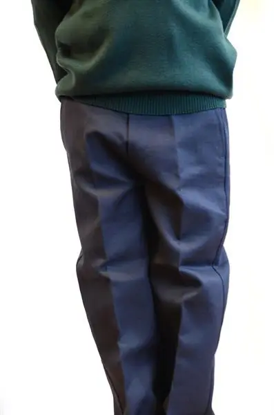 Navy Pull up Trousers - Image 2