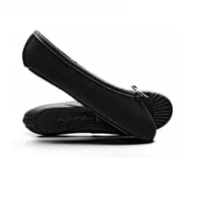 Black Leather Ballet Shoes