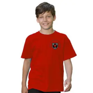 St Chad's Red PE Top