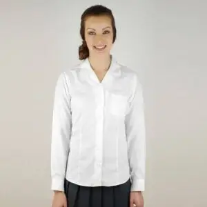 Long Sleeve Rever White Blouse ( twin pack)