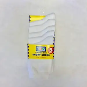 White Cotton short socks (5 pair pack)
