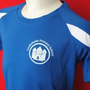 Castlefields P.E. Sports Shirt - Royal/White