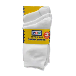 White Cotton Short Socks (5 Pair Pack)