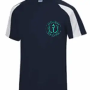 Much Wenlock Staff T Shirt - Navy/White